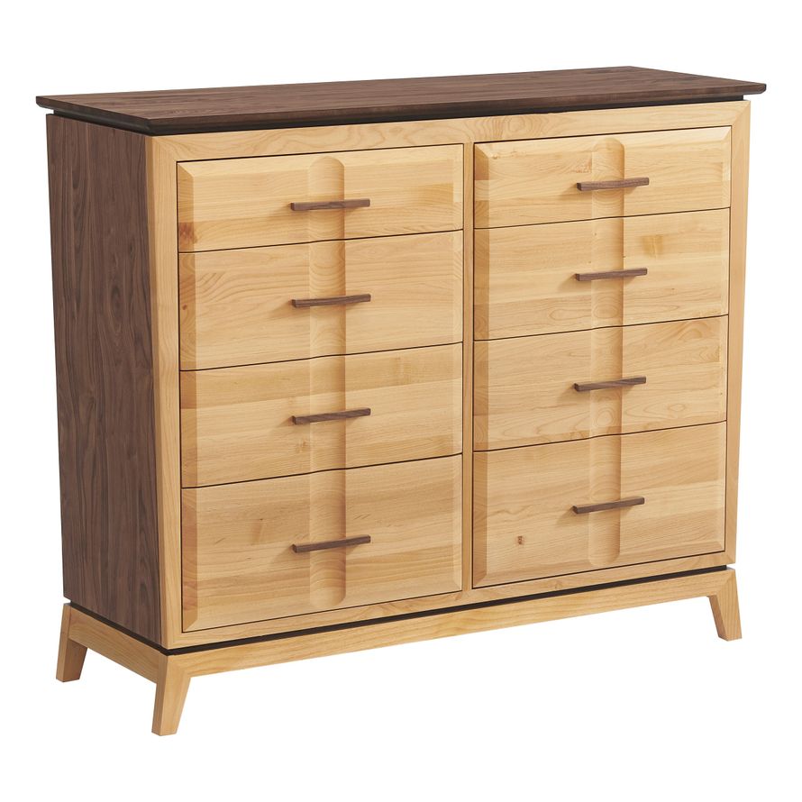 Addison duet Alder & walnut 8 drawer dresser