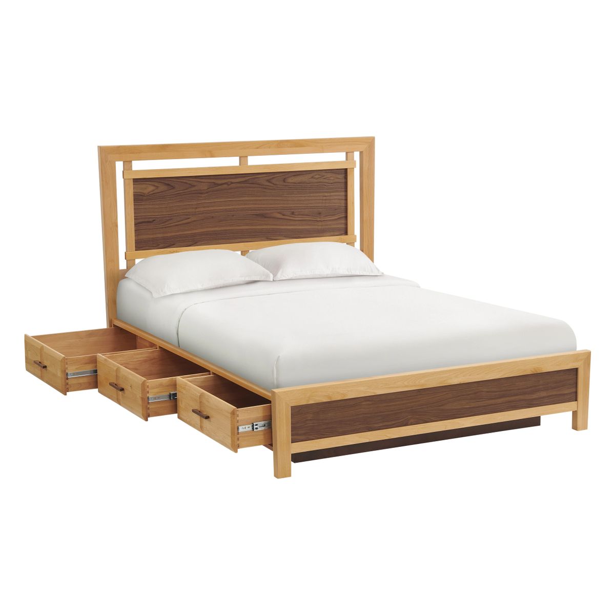 Addison Alder and Walnut Wood Storage Bed