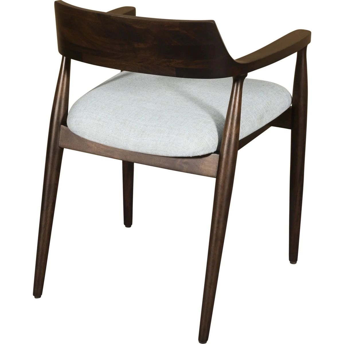 Amaroo Solid Mango Wood and Linen Upholstered Dining Arm Chair - Thumbnail 2