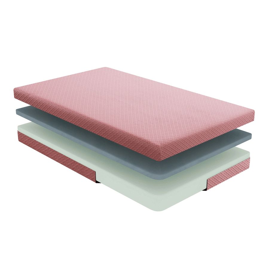 Pink 7" Twin Gel-Infused Memory Foam Mattress and Pillow Set - Thumbnail 3