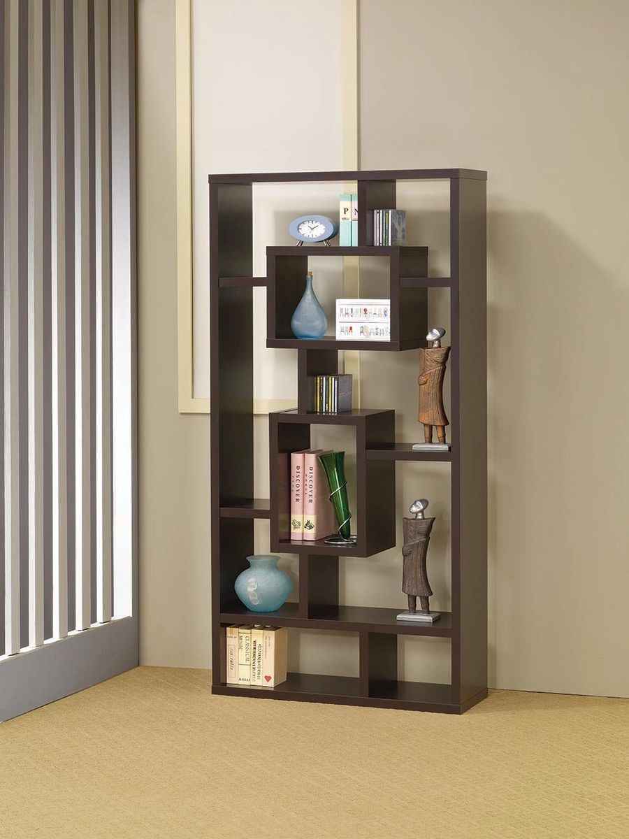 Eight Shelf Book shelf 71-inch Cappuccino Howie - Thumbnail 2