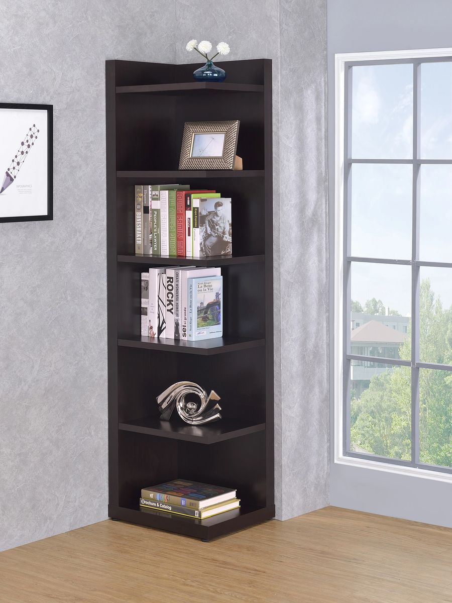 Alder 71-inch 6-shelf Corner Bookcase - Thumbnail 2