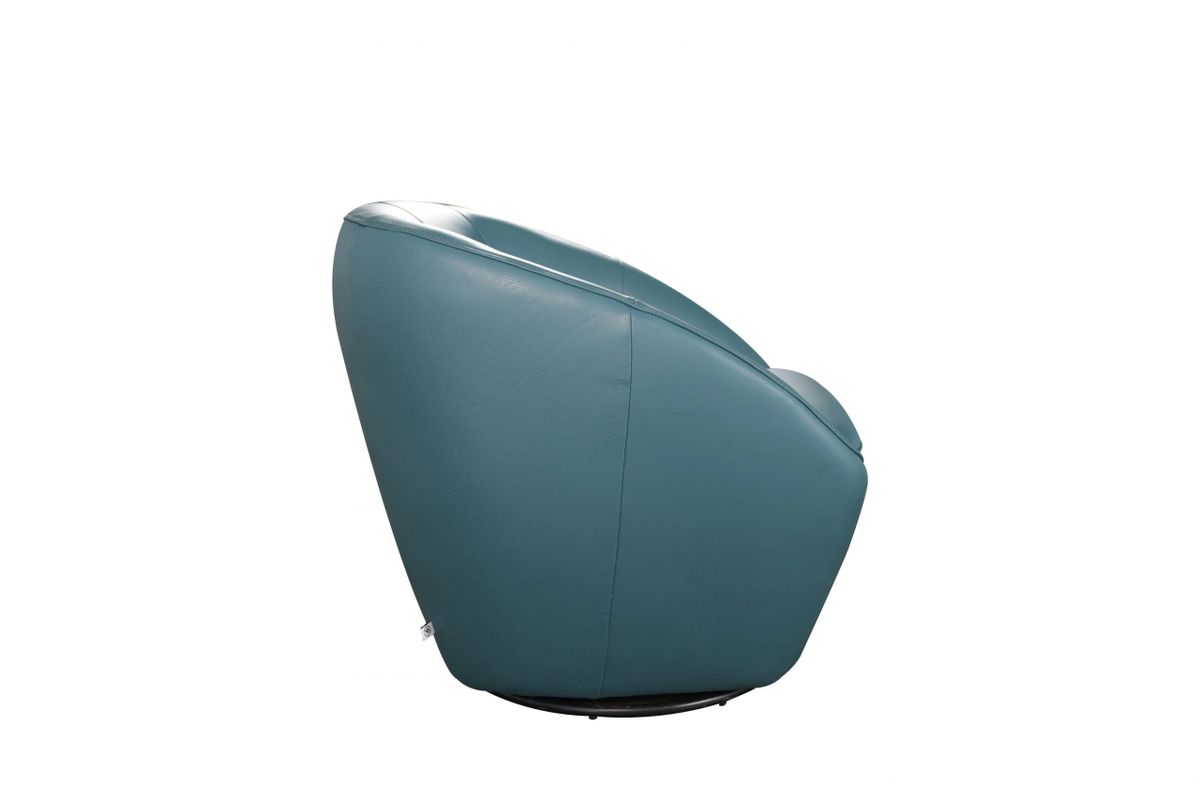 Louis Italian Leather Swivel Chair - Thumbnail 2