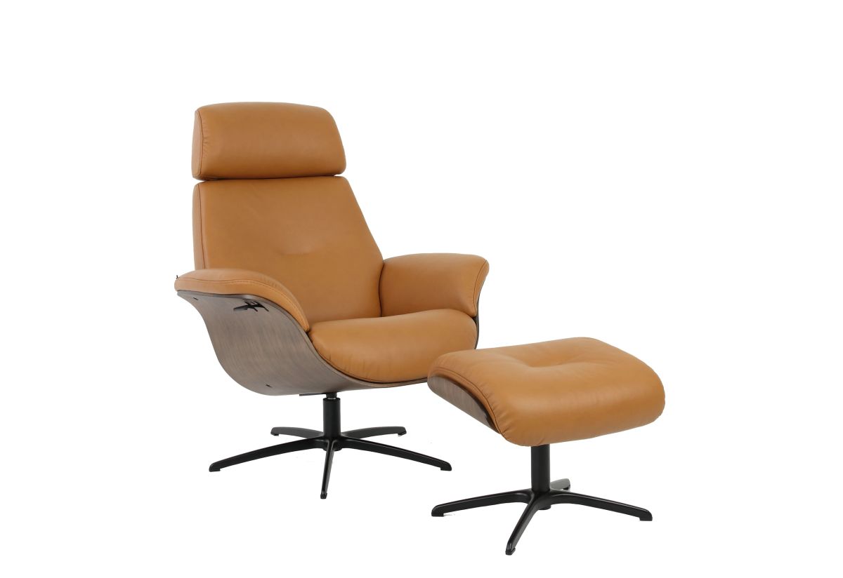 Fjord Falcon Swivel Recliner chair and Ottoman - Thumbnail 2