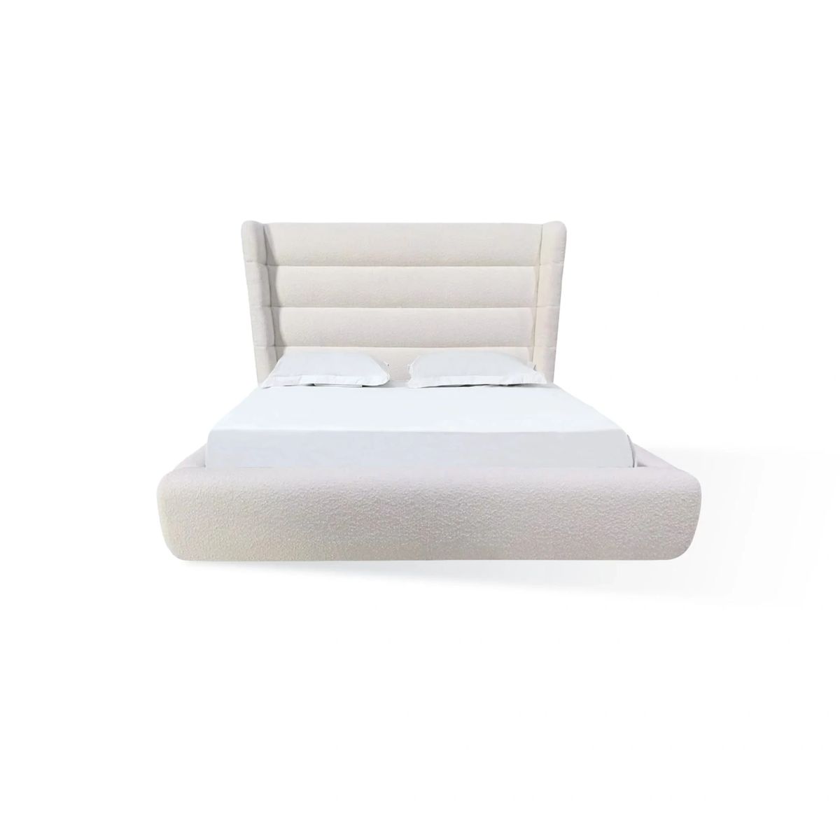 Frank Upholstered Wingback Platform Bed - Thumbnail 2