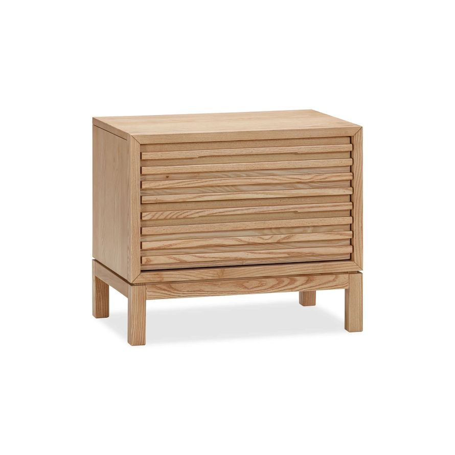 Tanner 2 Drawer Ash Wood Nightstand - Thumbnail 3