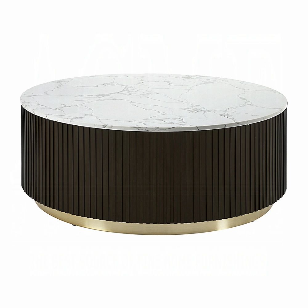 Clayten Round Marble Coffee Table - Thumbnail 3
