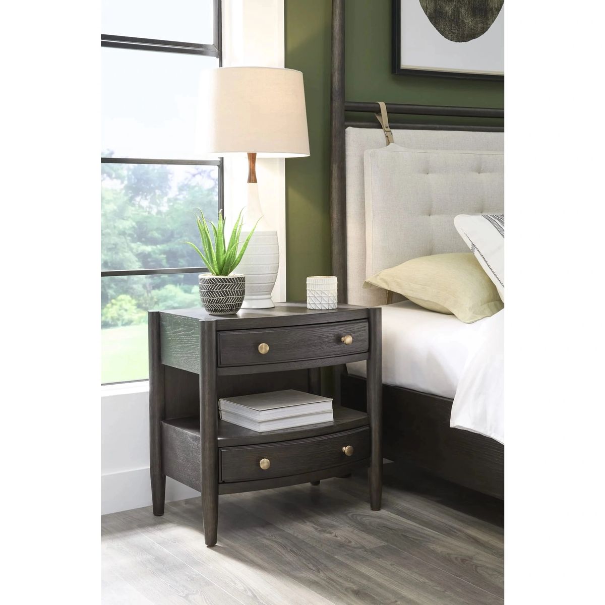 Rockport 2 Drawer /1 Shelf Night stand - Thumbnail 2