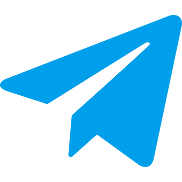 Blue paper plane icon symbolizing Telegram app.