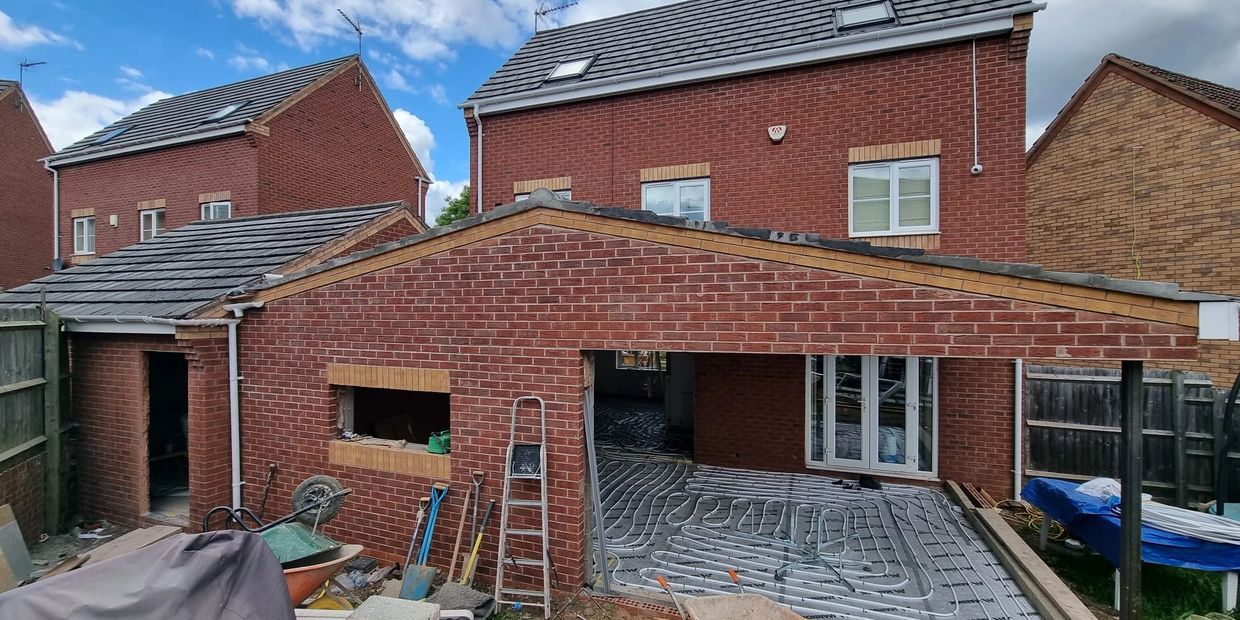 installation of underfloor heating in a house
