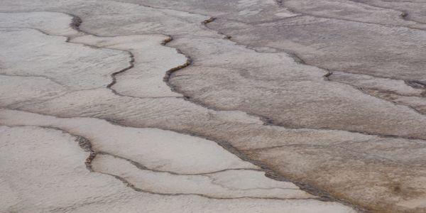 Dry cracked earth with irregular patterns.