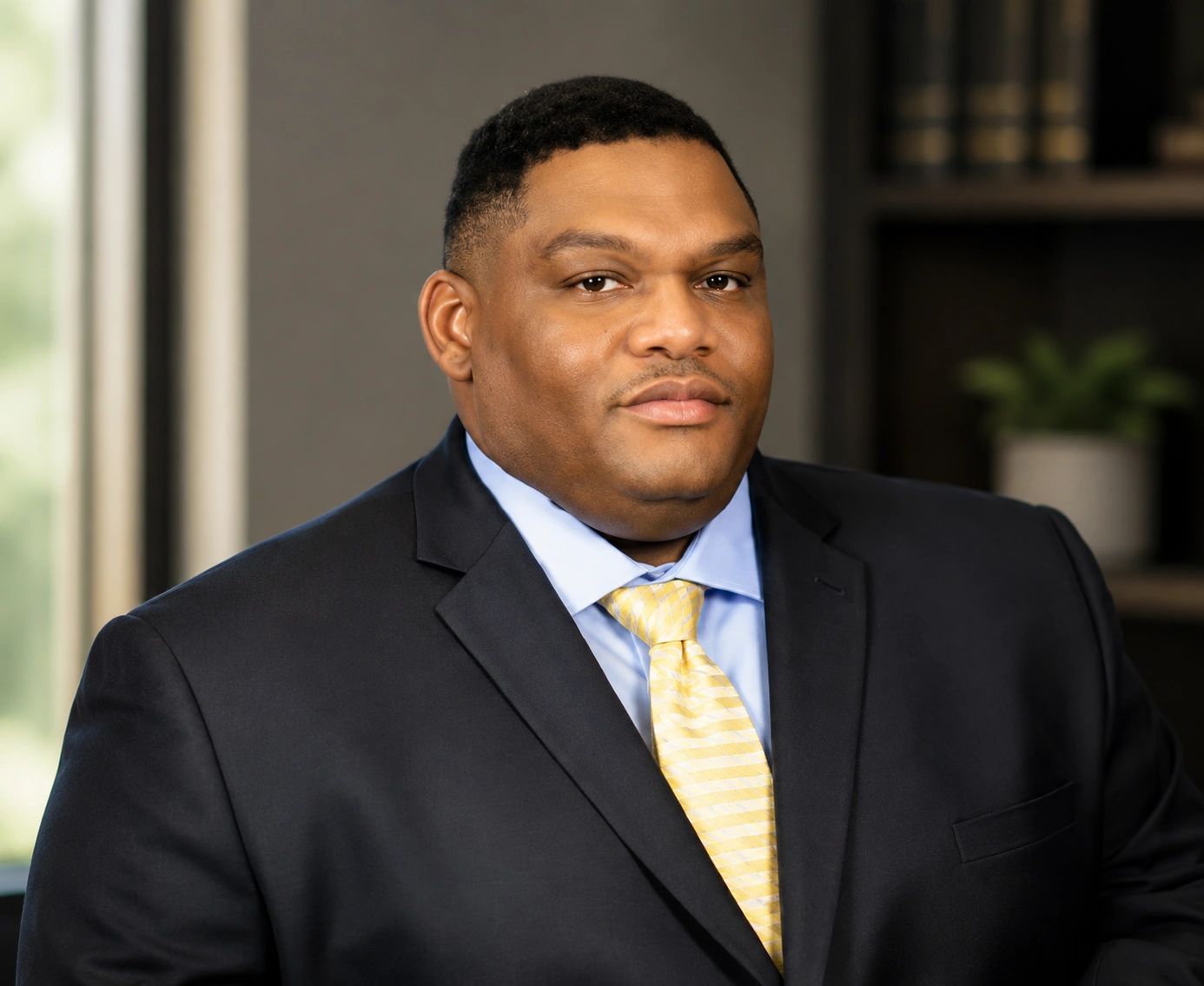 Confident man in a business suit.