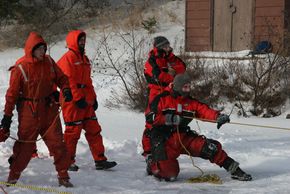 Ice rescue demonstration