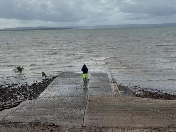 Cleveland Yacht Club, pressure clean boat ramp. 100 meters long. High pressure 3000 psi and surface 