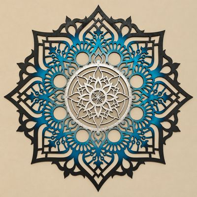 Ble and black mandala