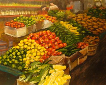 Down Town Farmers Market, 
Acrylic, 20" x 16"
$275