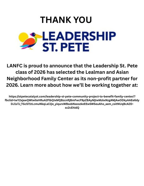 Leadership St. Pete community project to benefit LANFC family center!