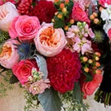 Colorful bouquet of mixed flowers.