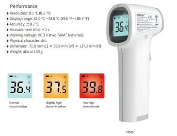 ♦ Fast and accurate to measure the body temperature.
