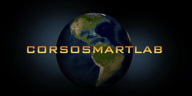 Opening credits of Expo Pitch Trailer. World and title "CorsoSMARTLab." 