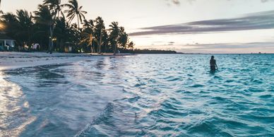 Aguas del caribe en Punta Cana, Republica Dominicana.