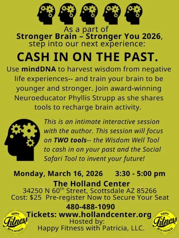 Event promoting brain training using mindDNA tools for stronger brain and future planning.