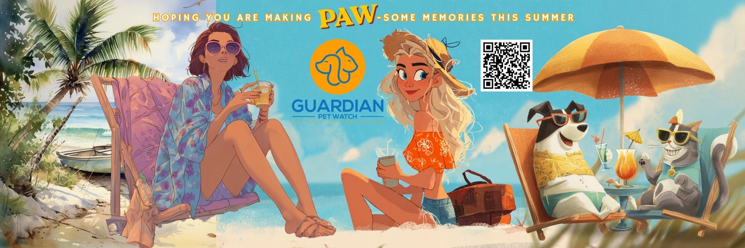Ladies on the beach with dog and cat