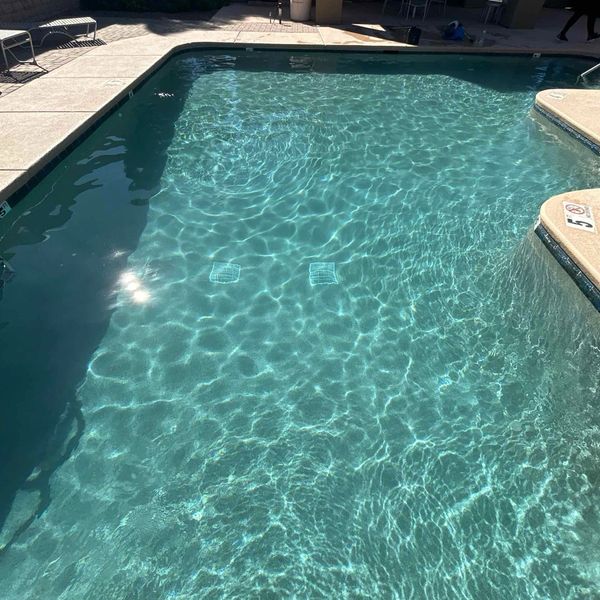 Clean and crystal clear swimming pool