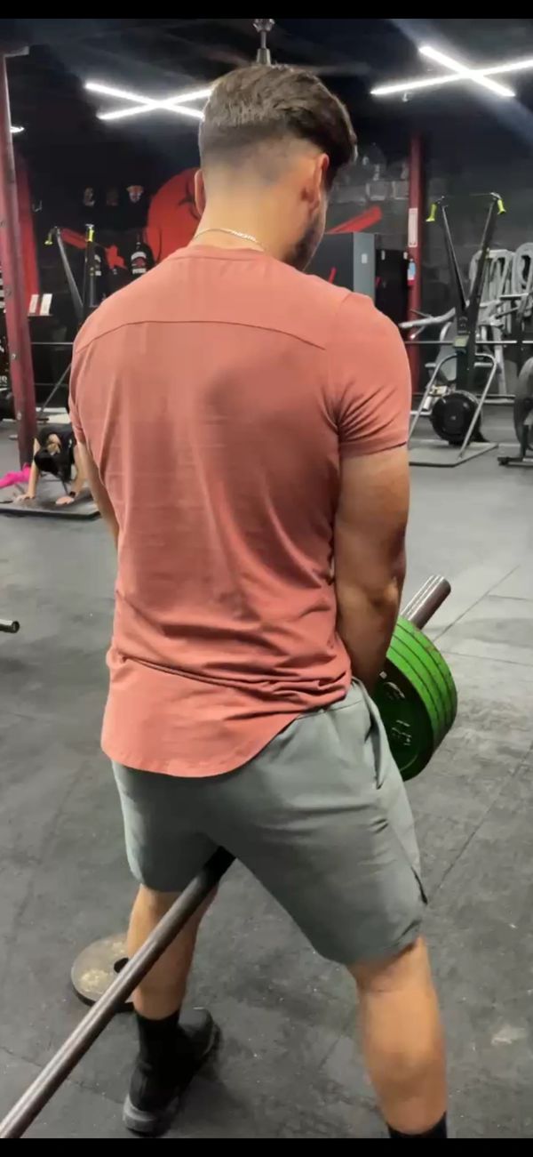 Athlete doing back exercise
