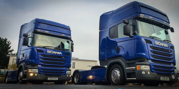 Two blue scania tractor units for events and festivals