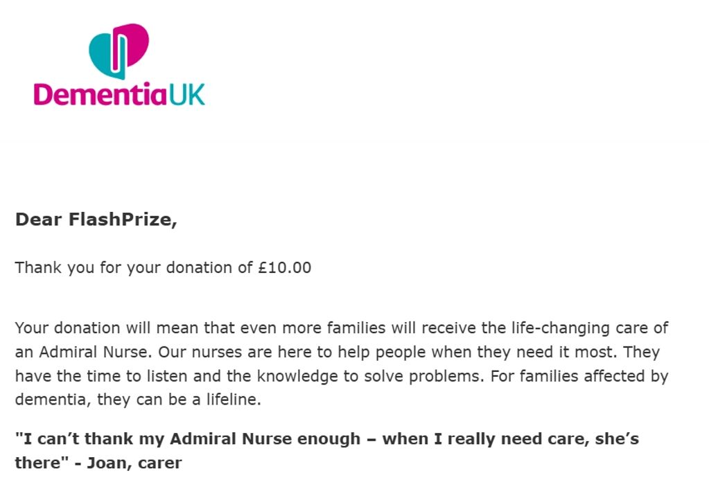 Dementia UK Donation