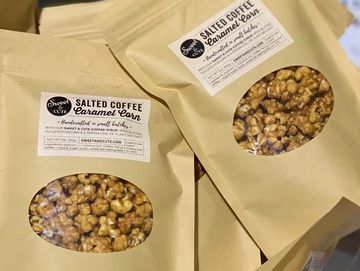 Salted Coffee Caramel Corn made with Sweet & Cute Coffee SYrup