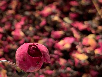 Sweet & Cute Rose Coffee Syrup made with real rosebuds.