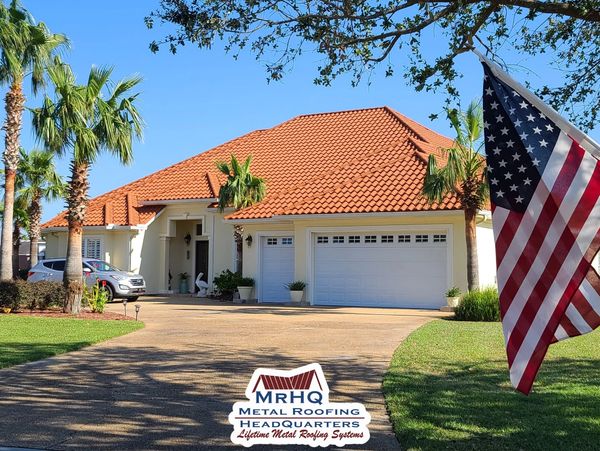 Decra Villa Tile Metal Roof on a House in Gulf Shores