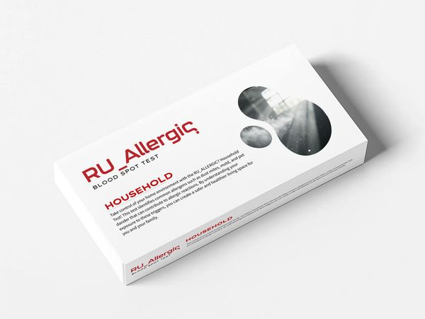 RU_Allergic household blood spot test kit for detecting common allergens.