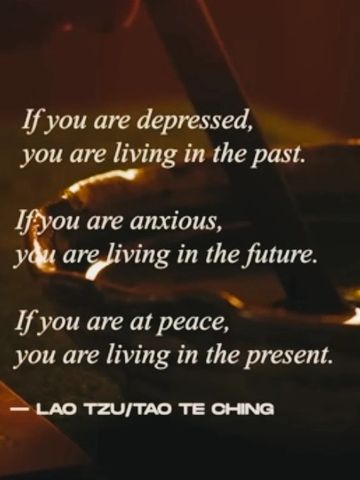 Quote about depression, anxiety, and peace by Lao Tzu.
