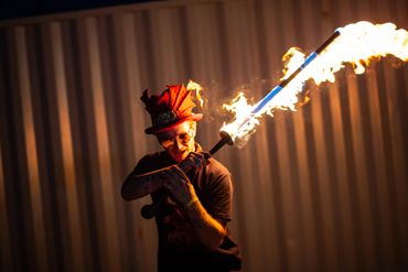 Burningman wielding a fire sword 