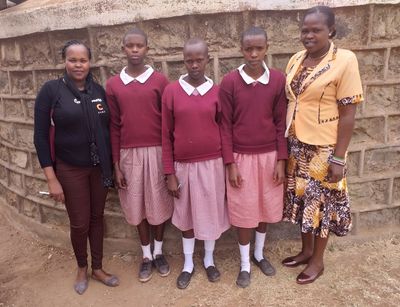 Three of our girls with our social workers, Doreen and Elizabeth.