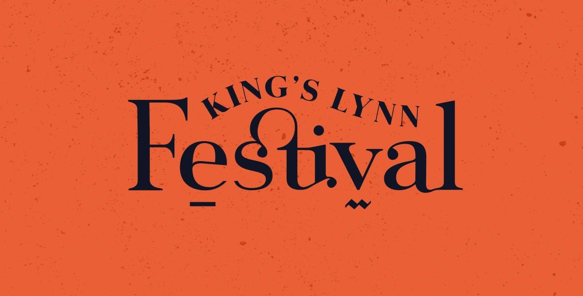 King's Lynn Festival logo on orange background.