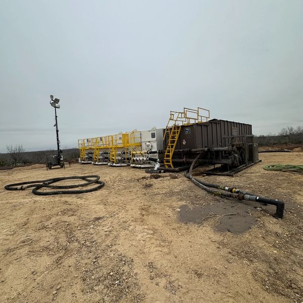 Poly welded and Trenched line with Frac tank rental and pumps