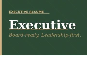 Executive resume with leadership emphasis.