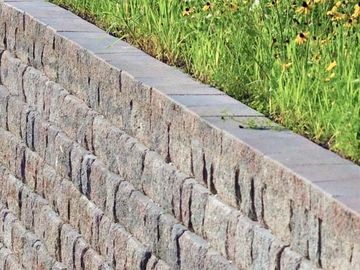 Retaining wall with grass