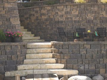 Brown wall with steps