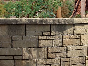 Tan stone wall