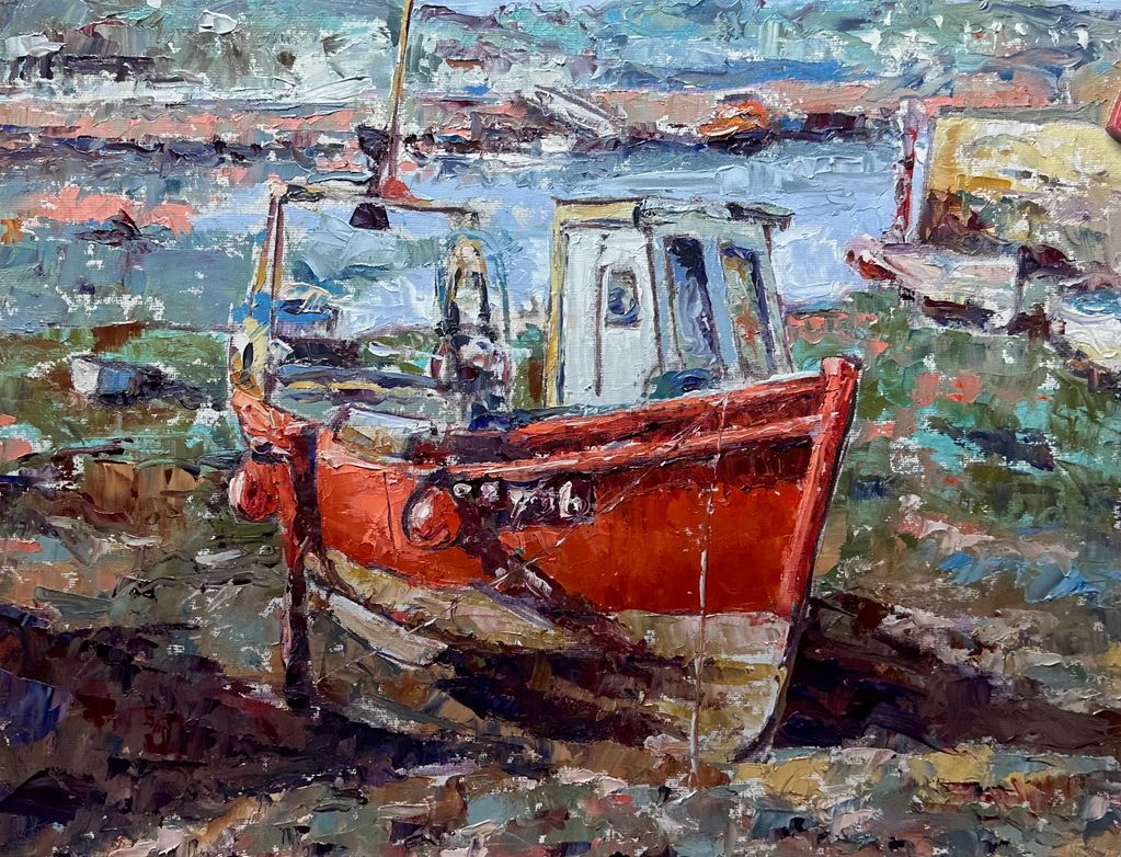 Red Boat in Old Newlyn Harbour
46x36cm
Oil on Board