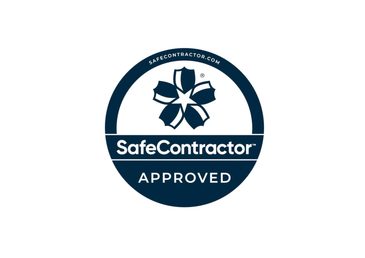 SafeContractor Approved logo with a shield and flower design.