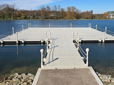 Wave Armor floating dock installation at All Seasons Campground in Big Prairie, Ohio.