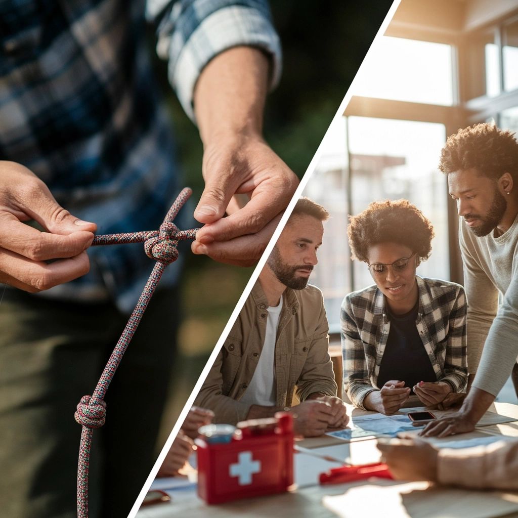 learning skills, disaster preparedness, tying  knots