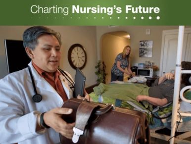 A nurse practitioner makes a home visit. A certified nursing assistant is present