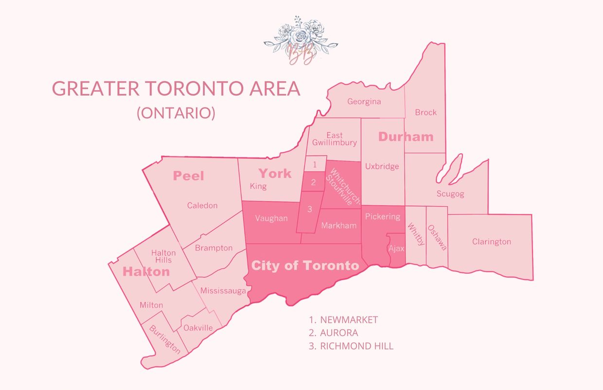 Map of Greater Toronto Area Ontario